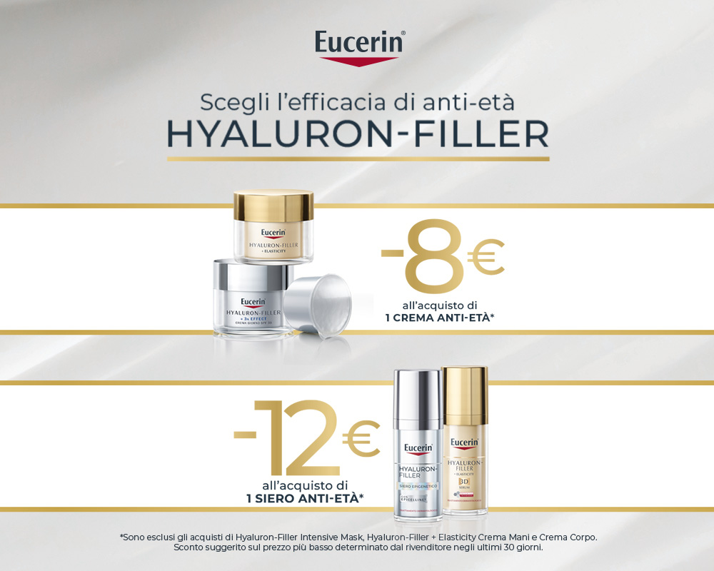 Scegli l'efficacia di Eucerin Hyaluron-Filler: per te sconti immediati