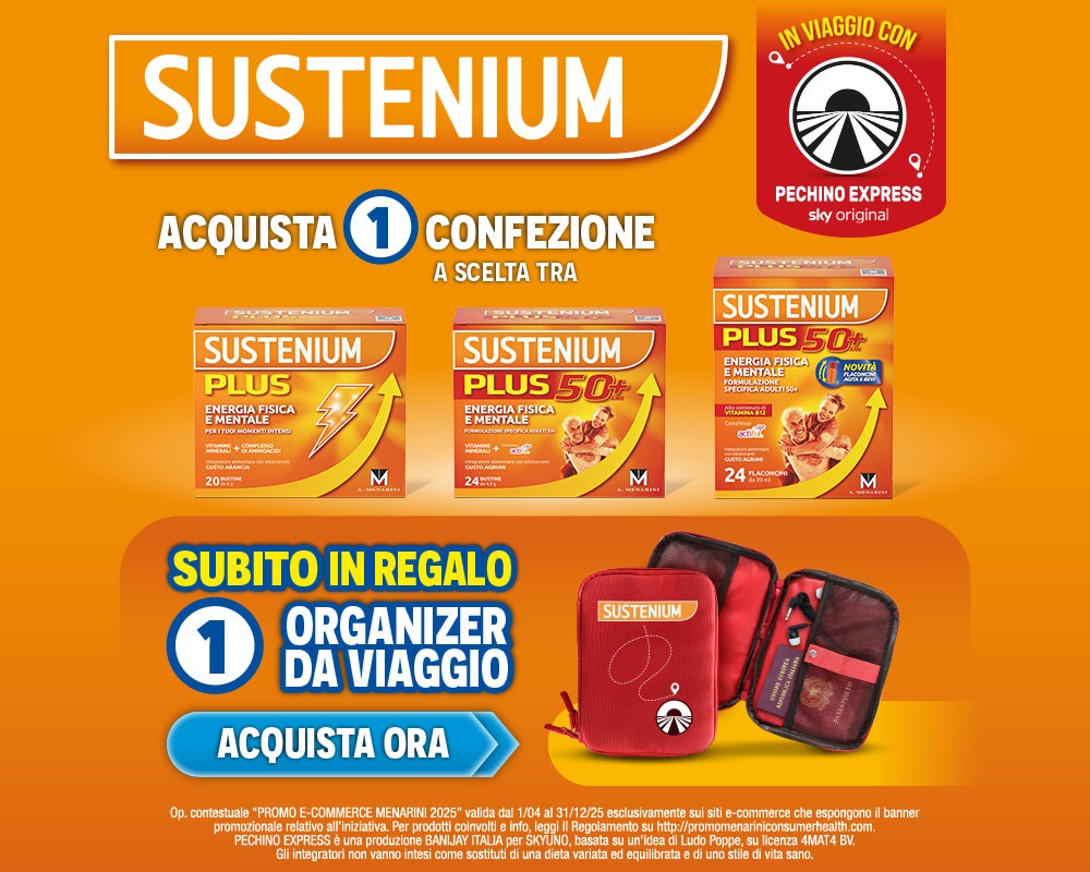 Acquista 1 Sustenium Plus e ricevi in omaggio l'organizer da viaggio